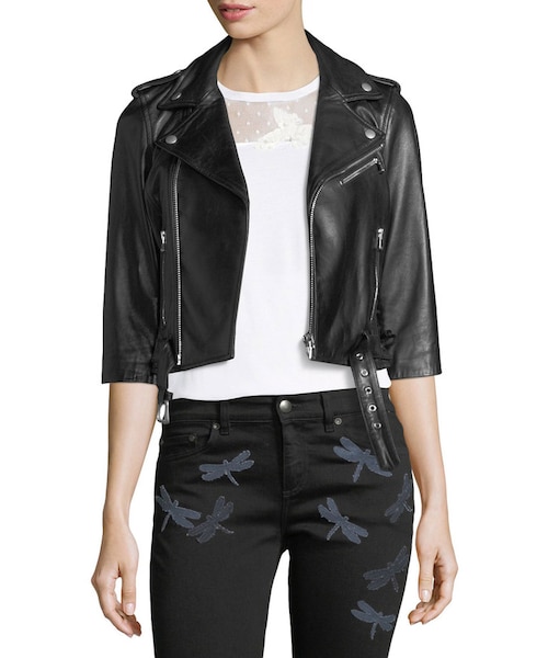 レッドヴァレンチノ 黒 レザー ライダースジャケット レッド