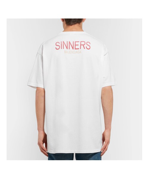 BALENCIAGA（バレンシアガ）の「Balenciaga Oversized Printed Cotton-Jersey T-Shirt（Tシャツ/カットソー・メンズ・White・XS/L/S/M/XXL/XL）」の4枚目の写真