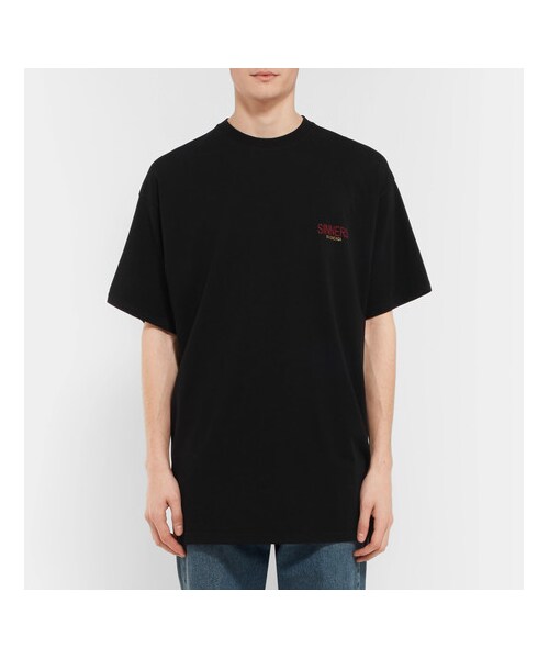 BALENCIAGA（バレンシアガ）の「Balenciaga Oversized Printed Cotton-Jersey T-Shirt（Tシャツ/カットソー・メンズ・Black・M/XL/L/XXL）」の2枚目の写真