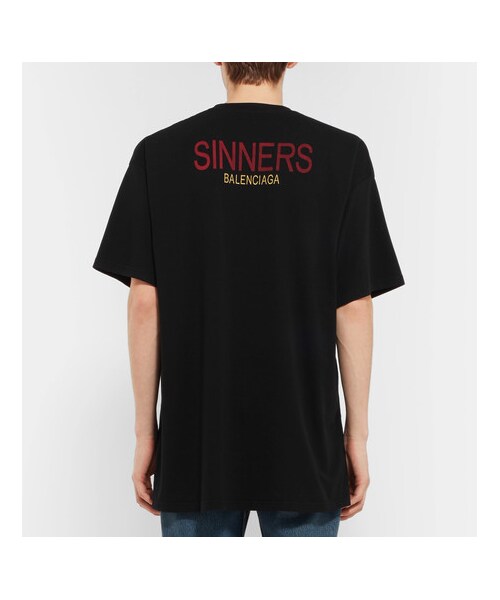 BALENCIAGA（バレンシアガ）の「Balenciaga Oversized Printed Cotton-Jersey T-Shirt（Tシャツ/カットソー・メンズ・Black・M/XL/L/XXL）」の5枚目の写真
