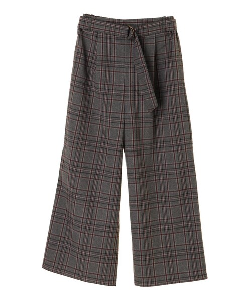 earth music&ecology（アースミュージックアンドエコロジー）の「・チェックワイドパンツ（パンツ・グレー/ネイビー・F）」の7枚目の写真