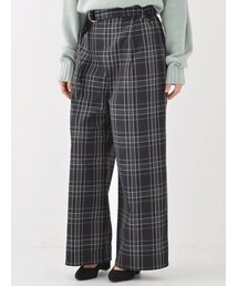 earth music&ecology | ・チェックワイドパンツ(パンツ)