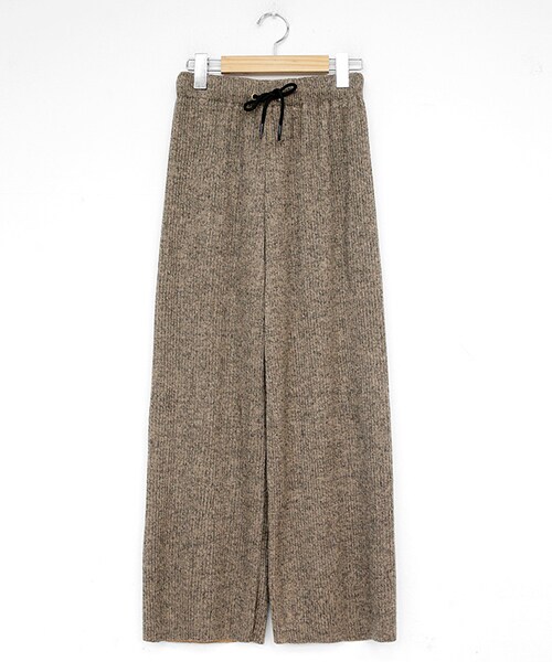 DHOLIC（ディーホリック）の「ウエストドローストリングワイドパンツ（その他パンツ・レディース・ブラック/ブラウン・FREE）」の2枚目の写真