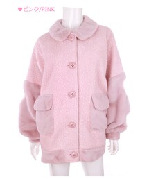 Bobon21 | ボア×ファー異素材MIXジャンパーコート-全2色-(スタジャン)
