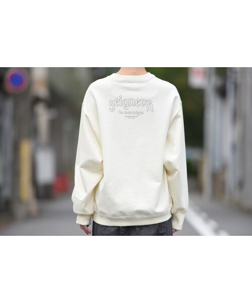 ESSAY（エッセイ）の「montaigneビッグスウェット（スウェット・レディース・ブラウン/ホワイト/パープル・S/M）」の2枚目の写真