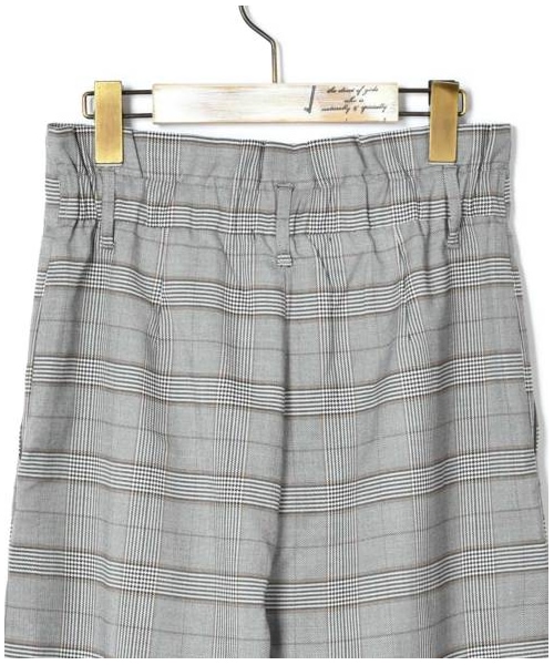 w closet（ダブルクローゼット）の「ハイウエストチェック柄タックパンツ（パンツ・レディース・ブラウン/グレー・FREE）」の4枚目の写真