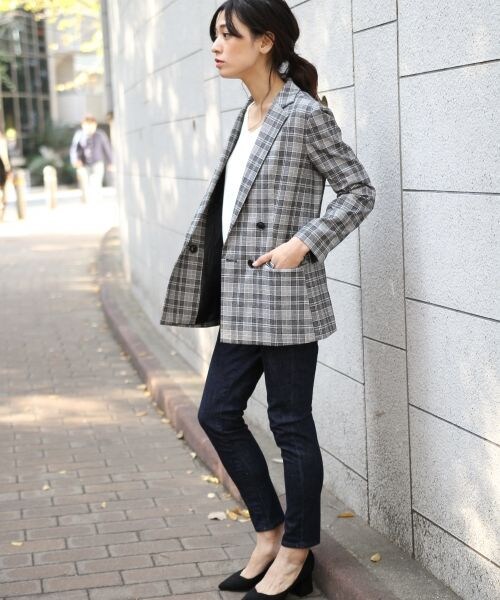 laboratory work（ラボラトリーワーク）の「ダブルブレストチェックジャケット（ジャケット/アウター・グレー系/ブルー系）」の10枚目の写真