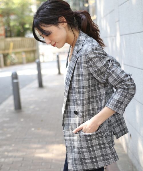 laboratory work（ラボラトリーワーク）の「ダブルブレストチェックジャケット（ジャケット/アウター・グレー系/ブルー系）」の6枚目の写真