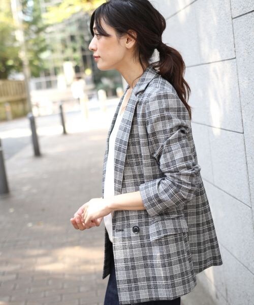 laboratory work（ラボラトリーワーク）の「ダブルブレストチェックジャケット（ジャケット/アウター・グレー系/ブルー系）」の5枚目の写真