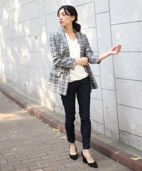 laboratory work（ラボラトリーワーク）の「ダブルブレストチェックジャケット（ジャケット/アウター・グレー系/ブルー系）」の7枚目の写真