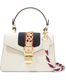 GUCCI | Gucci - Sylvie Mini Chain-embellished Leather Shoulder Bag - White(ショルダーバッグ)