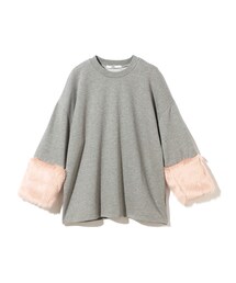 GRL | ファー切替スリーブデザインスエットトップス(スウェット)