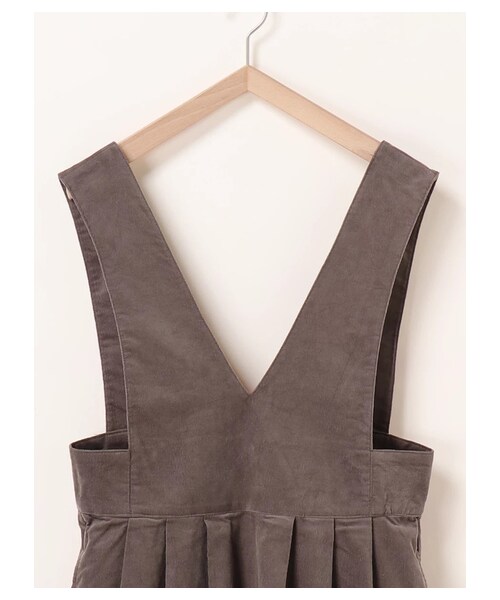 ehka sopo（エヘカソポ）の「ベロアVネックジャンスカ（ワンピース/ドレス・グレー/ブラック/グリーン・M）」の2枚目の写真