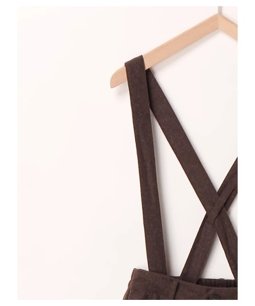 ehka sopo(エヘカソポ)の「フラノサス付ワイドパンツ(パンツ・グレー/ブラウン/カーキ・M)」の4枚目の写真