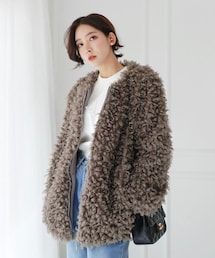 DHOLIC | フェイクファージップアップジャケット(その他アウター)