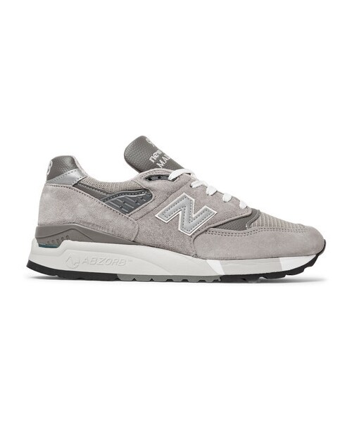NEW BALANCE（ニューバランス）の「New Balance 998 Suede, Textured-Leather And Mesh Sneakers（スニーカー・メンズ・Gray・UK10.5/UK9.5/UK9/UK11/UK10/UK11.5/UK8/UK7/UK6.5/UK8.5/UK7.5）」の4枚目の写真