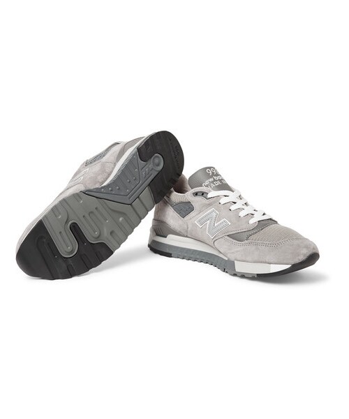 NEW BALANCE（ニューバランス）の「New Balance 998 Suede, Textured-Leather And Mesh Sneakers（スニーカー・メンズ・Gray・UK10.5/UK9.5/UK9/UK11/UK10/UK11.5/UK8/UK7/UK6.5/UK8.5/UK7.5）」の5枚目の写真