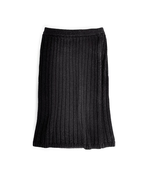 flower（フラワー）の「warm rib knit skirt～ウォームリブニットスカート（スカート・レディース・グレー/ブラック・FREE）」の2枚目の写真