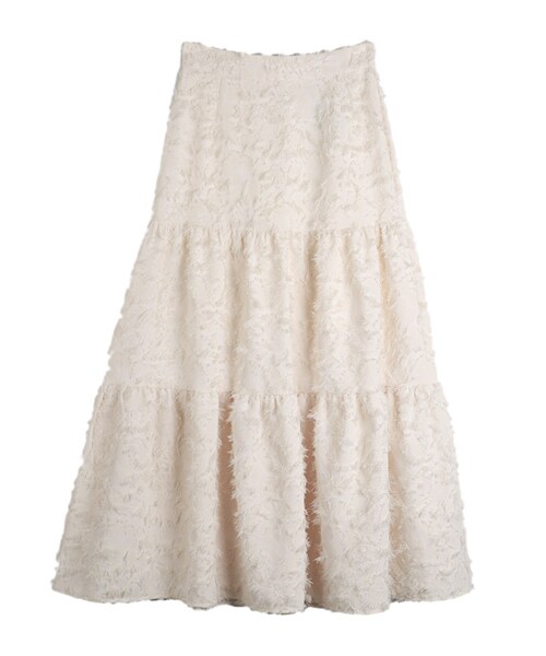 DINT（ディント）の「ラヴィフリンジロングスカート（スカート・レディース・Black/White・S/M）」の2枚目の写真