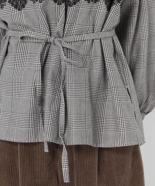 studio CLIP（スタディオクリップ）の「ウエストマークコットンアソート刺繍ブラウス（トップス・ギンガムチェック×ホワイト/グレンチェック×ブラック/ウィンドウペン×ネイビー）」の10枚目の写真