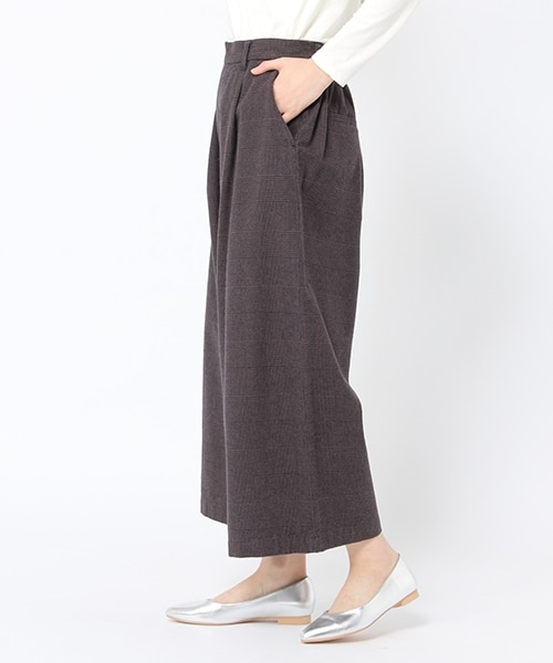 studio CLIP（スタディオクリップ）の「コットンチェックワイドパンツ（パンツ・ライトグレー×ブラック/チャコール×ブラック/ベージュ×ブラック）」の8枚目の写真