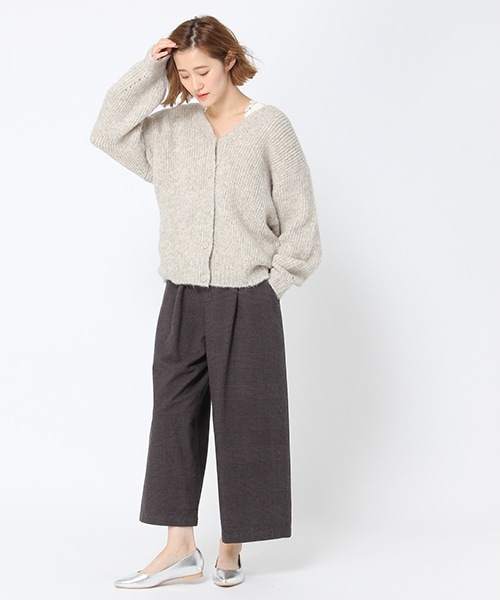 studio CLIP（スタディオクリップ）の「コットンチェックワイドパンツ（パンツ・ライトグレー×ブラック/チャコール×ブラック/ベージュ×ブラック）」の5枚目の写真