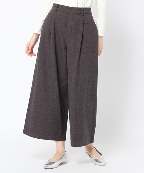 studio CLIP（スタディオクリップ）の「コットンチェックワイドパンツ（パンツ・ライトグレー×ブラック/チャコール×ブラック/ベージュ×ブラック）」の7枚目の写真