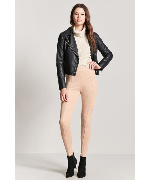 FOREVER 21（フォーエバー トゥエンティーワン）の「フェイクスエードハイウエストパンツ（パンツ・レディース・BLACK/OLIVE/NUDE・XS/S/M/L）」の6枚目の写真