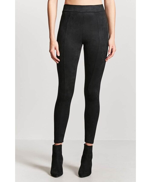 FOREVER 21（フォーエバー トゥエンティーワン）の「フェイクスエードハイウエストパンツ（パンツ・レディース・BLACK/OLIVE/NUDE・XS/S/M/L）」の2枚目の写真