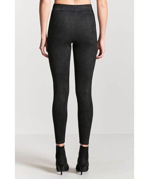 FOREVER 21（フォーエバー トゥエンティーワン）の「フェイクスエードハイウエストパンツ（パンツ・レディース・BLACK/OLIVE/NUDE・XS/S/M/L）」の4枚目の写真