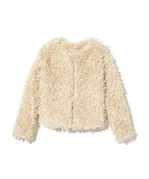 GRL（グレイル）の「プードルファーノーカラーショートコート（ノー