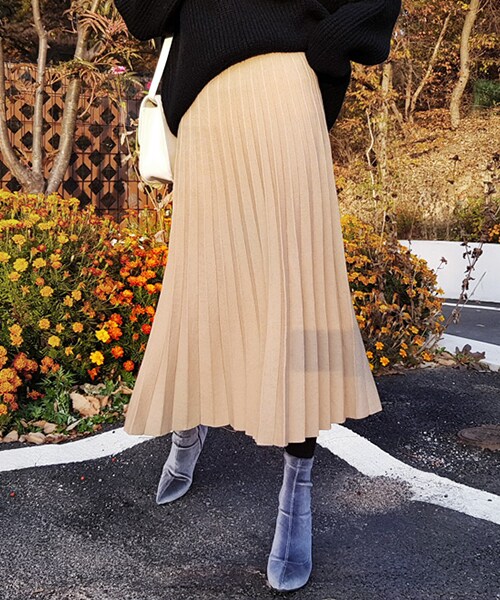 Dholic ディーホリック の プリーツニットロングスカート スカート Wear