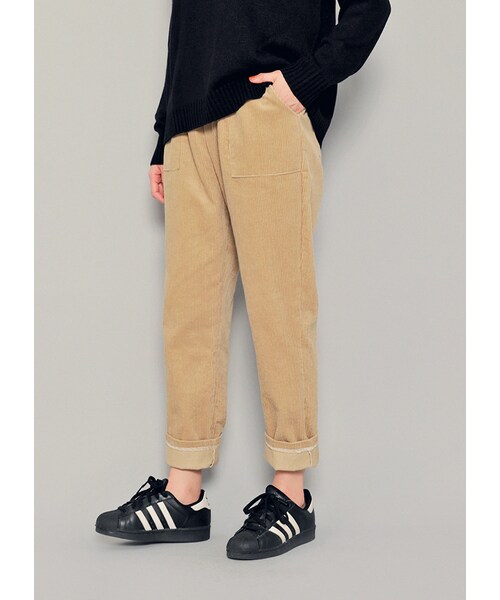 HOTPING（ホッピン）の「ウエストゴムコーデュロイパンツ（その他パンツ・レディース・グレー/ブラック/ブラウン/ベージュ/カーキ・フリーサイズ(XS-L)）」の4枚目の写真