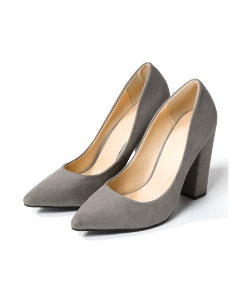 GRL（グレイル）の「ポインテッドトゥスエードパンプス（パンプス・レディース・ブラック/レッド/ブルー/ピンク/グリーン/ネイビー/パープル/グレー/ボルドー/ベージュ/マスタード/パイソン・24.5）」の2枚目の写真