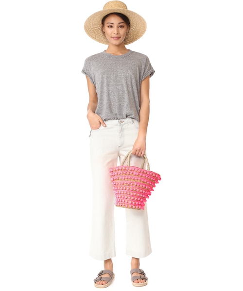 Mystique Pom Pom Tote Bag, White MYSTIQUE（ミスティーク）の「Mystique Pom Pom Tote（トート  main image 2