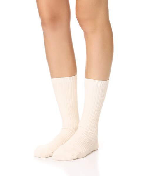 madewell（メイドウェル）の「Madewell Two-Pack Ribbed Heather Trouser Socks（レッグウェア・レディース・White/Gray・One Size）」の6枚目の写真