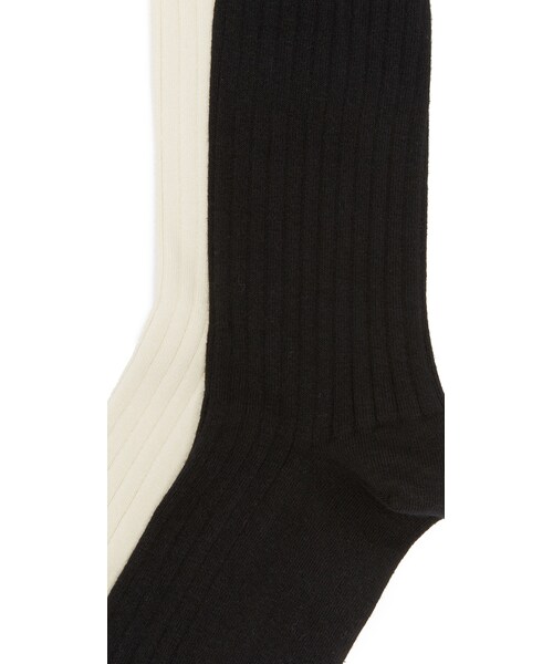 madewell（メイドウェル）の「Madewell Two-Pack Ribbed Heather Trouser Socks（レッグウェア・レディース・White/Gray・One Size）」の3枚目の写真