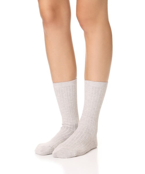 madewell（メイドウェル）の「Madewell Two-Pack Ribbed Heather Trouser Socks（レッグウェア・レディース・White/Gray・One Size）」の5枚目の写真