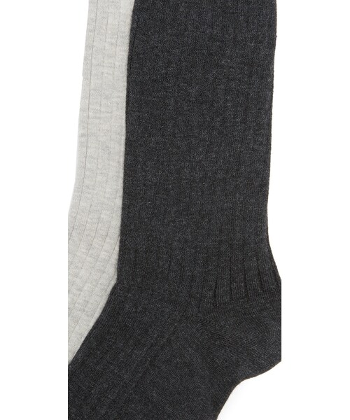 madewell（メイドウェル）の「Madewell Two-Pack Ribbed Heather Trouser Socks（レッグウェア・レディース・White/Gray・One Size）」の4枚目の写真