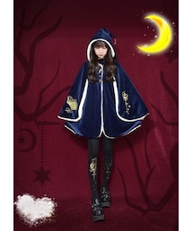 -- | もこもこ❤️ 魔法陣 魔女っ子 ポンチョ付きコート マント(ポンチョ)