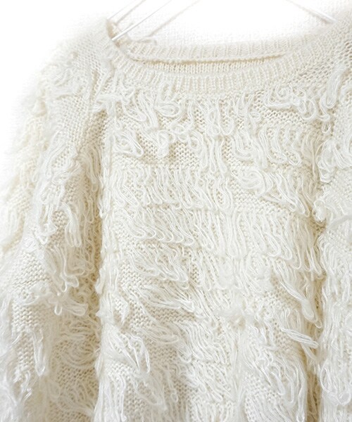 Tiffee SELECT（ティフィーセレクト）の「もこもこループヤーンニットプルオーバー（ニット/セーター・レディース・ホワイト/マスタードイエロー/ブラウン・M）」の3枚目の写真