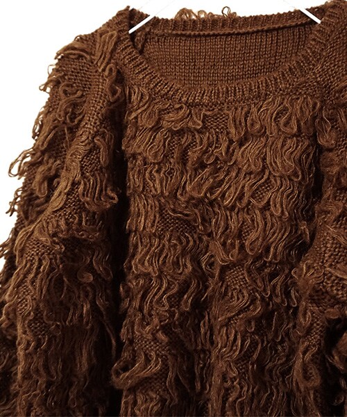 Tiffee SELECT（ティフィーセレクト）の「もこもこループヤーンニットプルオーバー（ニット/セーター・レディース・ホワイト/マスタードイエロー/ブラウン・M）」の5枚目の写真