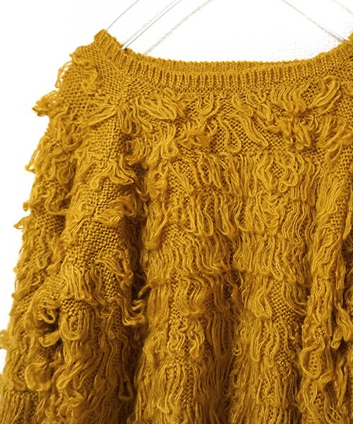 Tiffee SELECT（ティフィーセレクト）の「もこもこループヤーンニットプルオーバー（ニット/セーター・レディース・ホワイト/マスタードイエロー/ブラウン・M）」の7枚目の写真