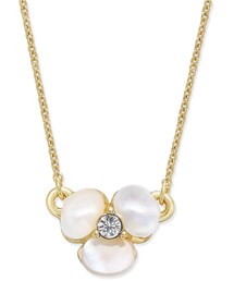 kate spade new york | kate spade new york Gold-Tone Pave & Mother-of-Pearl Flower Pendant Necklace(ネックレス)