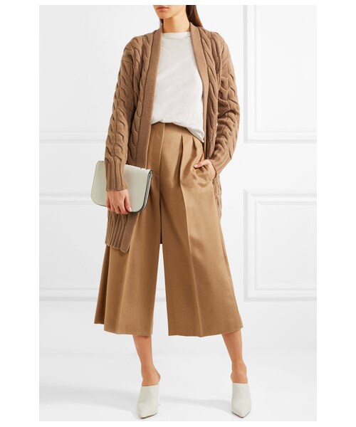 max mara マックスマーラ スエード 長 ブラック スカート