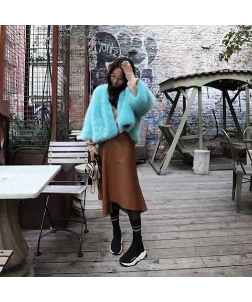 no brand（ノーブランド）の「ターコイズブルーファージャケット