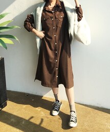 DHOLIC | ウール混ロングシャツワンピース(シャツワンピース)