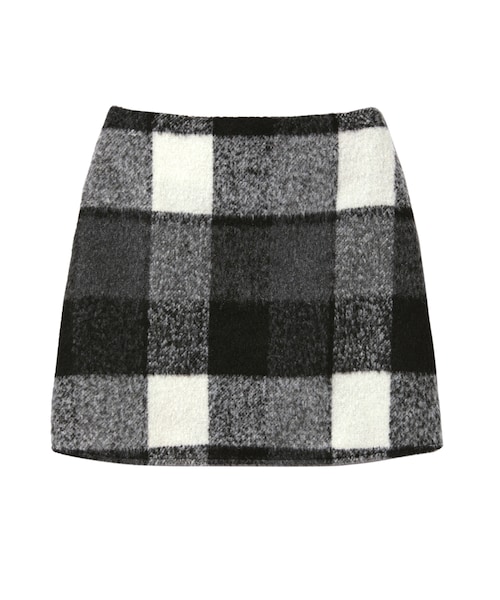 GRL（グレイル）の「シャギーチェックスカート（スカート・レディース・オフホワイト×グレー/オフ×黒/オフ×ピンク・S）」の2枚目の写真