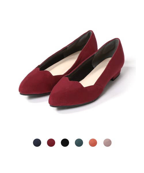 GRL(グレイル)の「スカラップデザインローヒールパンプス(パンプス・レディース・ブラック/ピンク/グリーン/ネイビー/ボルドー/ラベンダー・2L)」の6枚目の写真