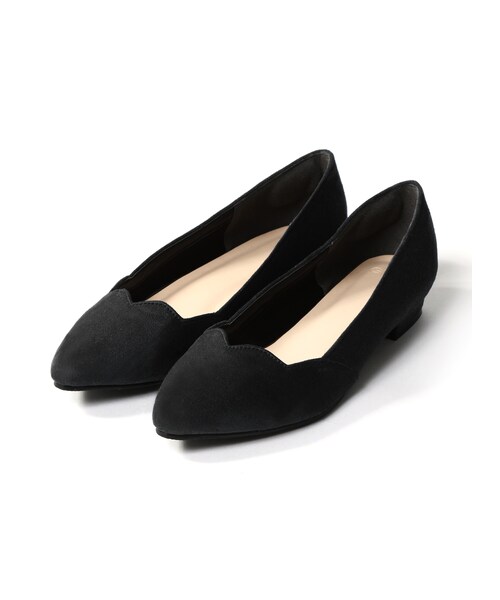 GRL(グレイル)の「スカラップデザインローヒールパンプス(パンプス・レディース・ブラック/ピンク/グリーン/ネイビー/ボルドー/ラベンダー・2L)」の1枚目の写真